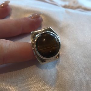 Sterling silver tiger eye ring